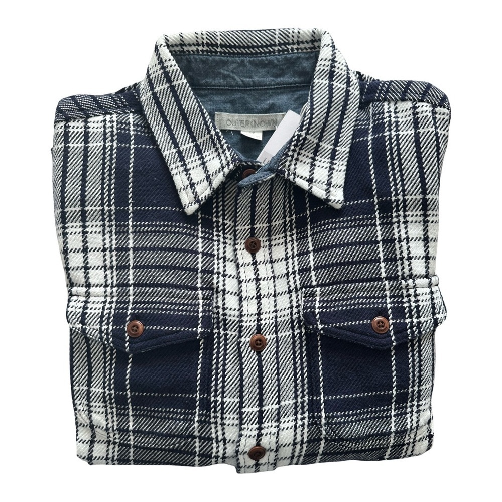Outerknown NWT Blanket Shirt Navy Plaid Men’s S/Women’s M